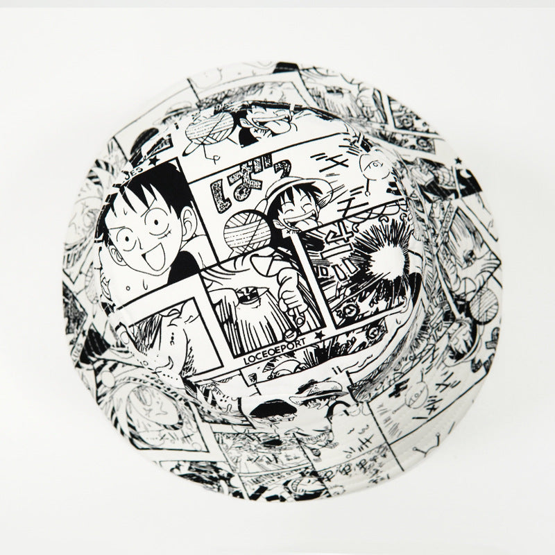 2025 new anime print fisherman hat Japanese men and women out leisure basin hat sun hat tide