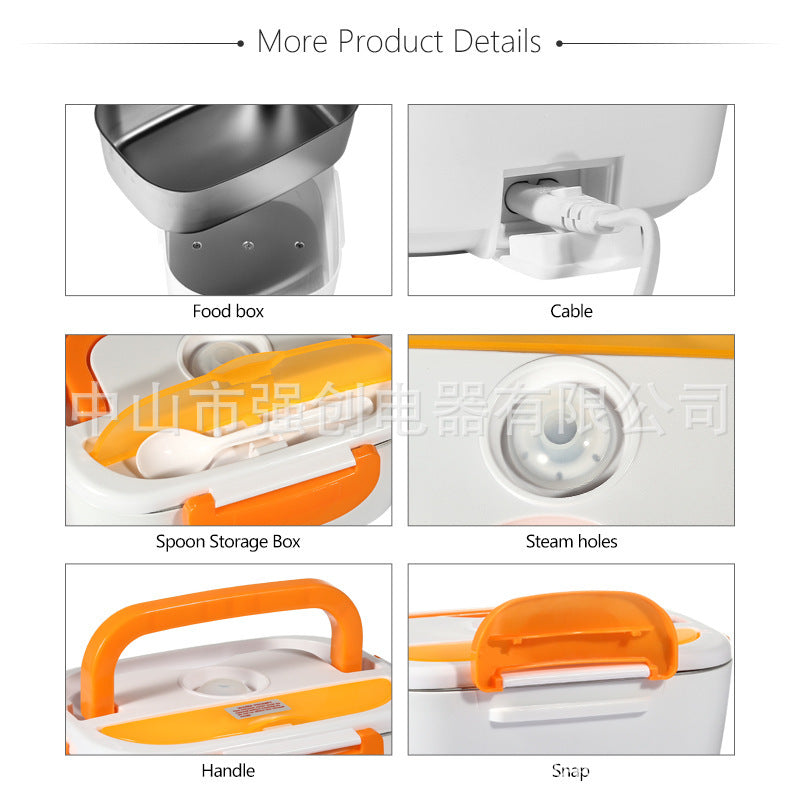 Cross-border Electric Lunch Box Insulation Heating Lunch Box Electric Car Portable Pluggable Rechargeable Lunch Box Home Gift