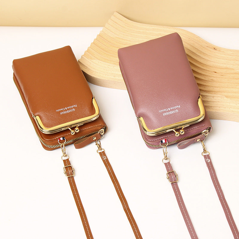 Messenger Bag Mobile Phone Bag Ladies Shoulder Bag Candy Color Mini Small Bag Vertical Ladies Clutch Bag Ladies Long Wallet