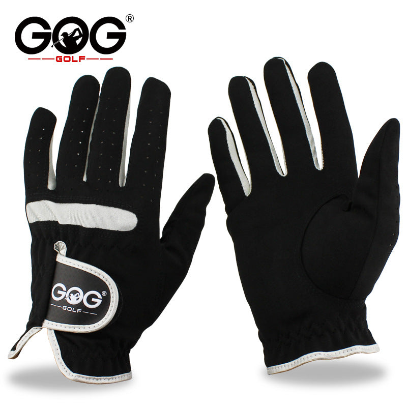 Golf gloves men's microfiber cloth black genuine GOG left and right hand comfortable wear-resistant breathable free shipping