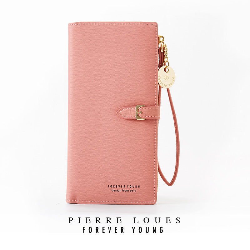 pierre loues new style ladies wallet Korean solid color ladies clutch large capacity ladies wrist bag
