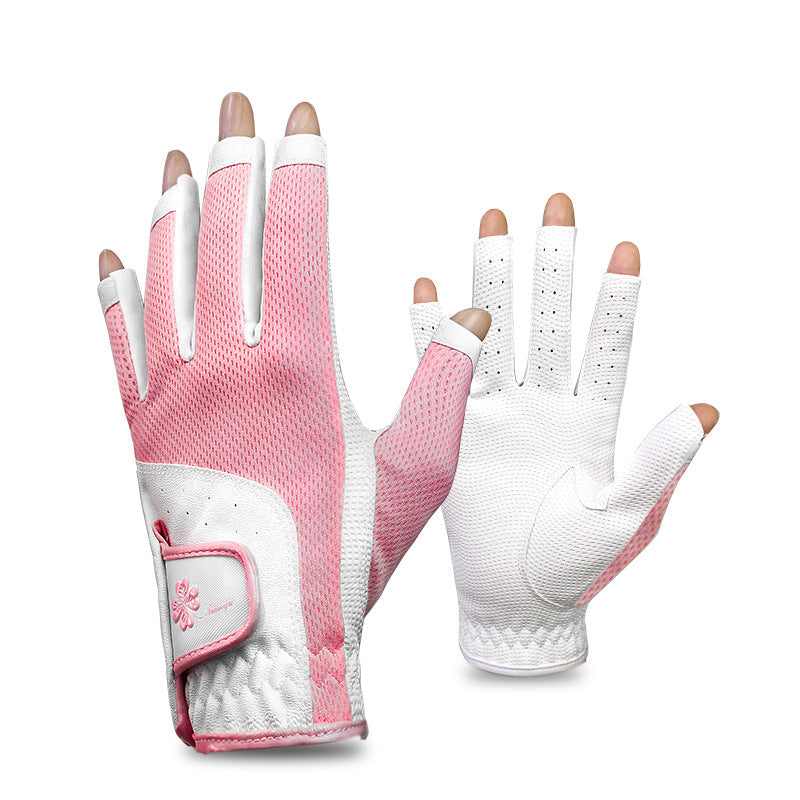 Golf gloves for women Korean style non-slip fingerless gloves half finger touch screen wear-resistant breathable 1 pair