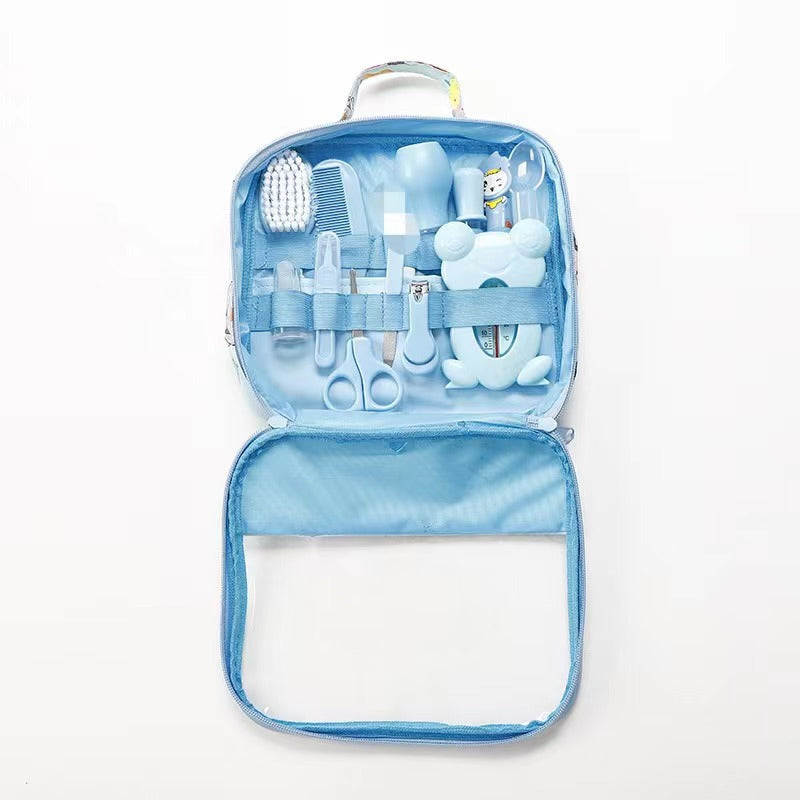 Baby care storage bag set baby nasal aspirator nail clippers 13-piece set daily cleaning mother and baby care bag