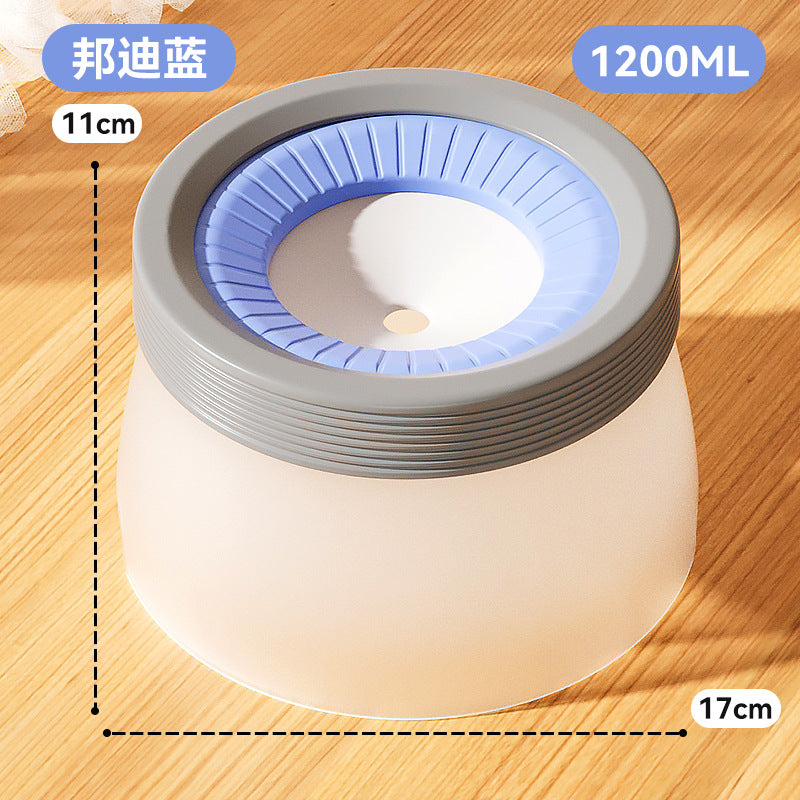 No-wet mouth water bowl single bowl dust-proof and antibacterial adjustable water volume easy to clean pet dog cat home drinking water bowl