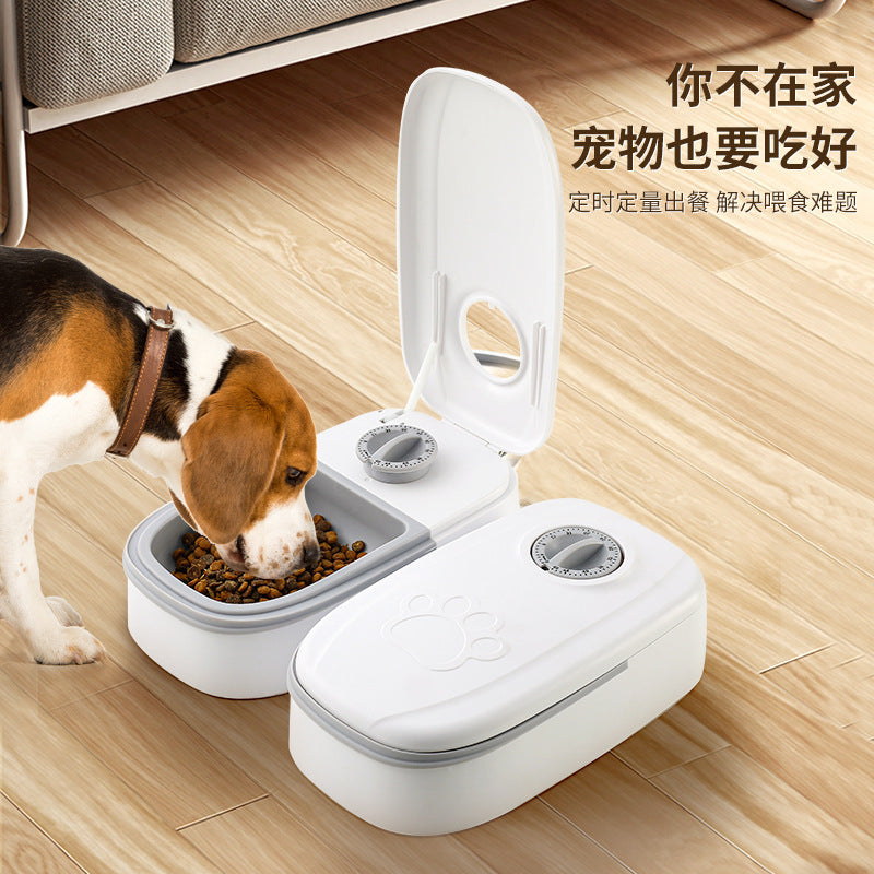 Pet bowl smart timer cat feeder quantitative dry and wet food double meal separation home dog automatic feeding