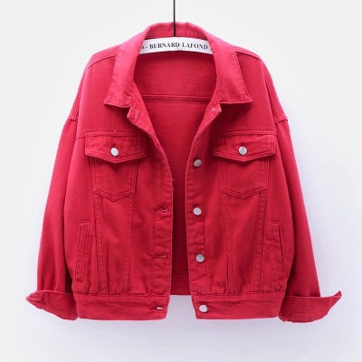 European and American Amazon spring new denim jacket women's short loose long-sleeved jacket casual jacket jacket wholesale