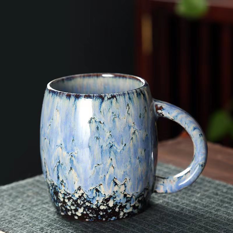 European retro ceramic mug water cup office cup milk cup kiln-changed glaze coffee cup personal cup gift wholesale