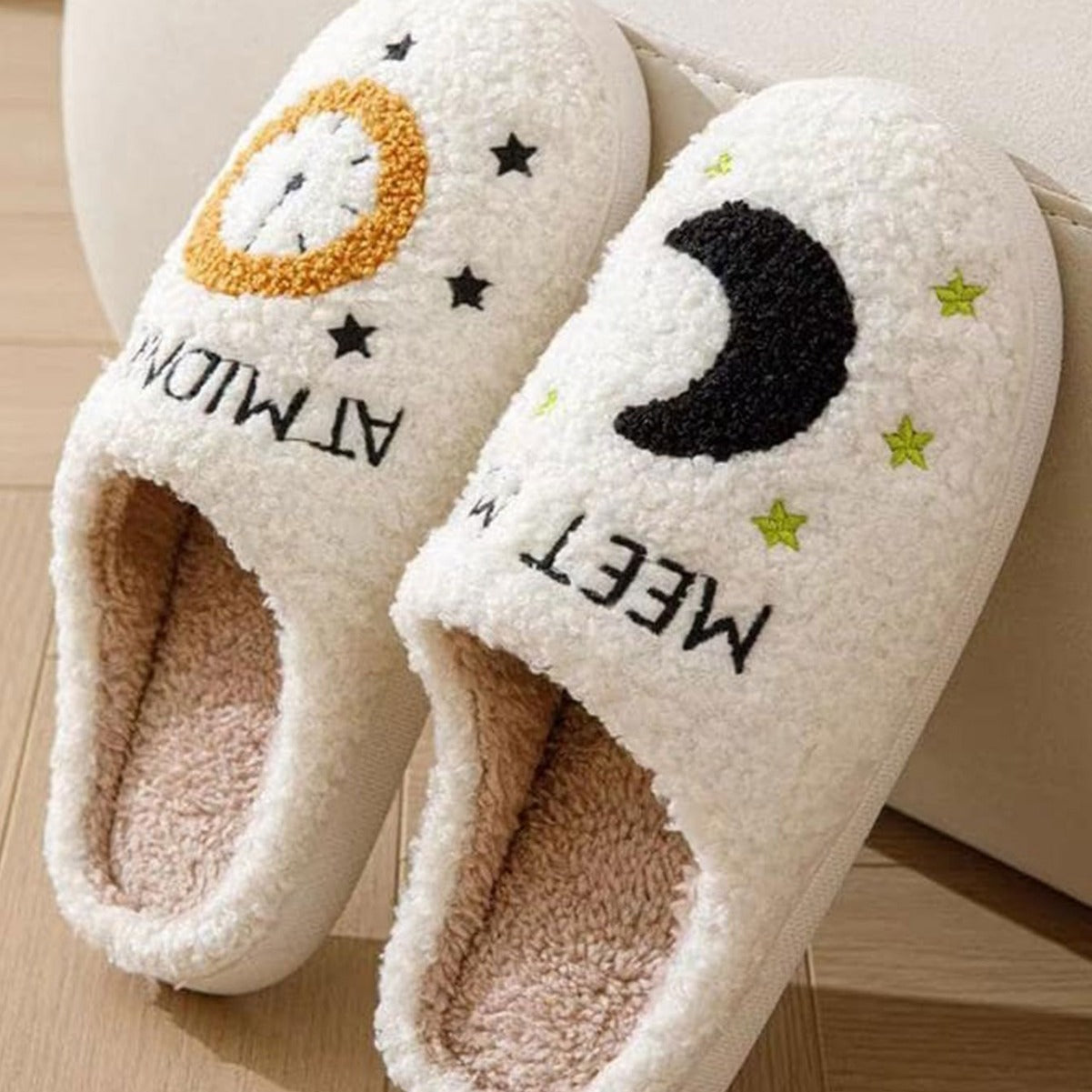 Cross-border popular moon cotton slippers for women wholesale indoor home moon clock couple indoor warmth