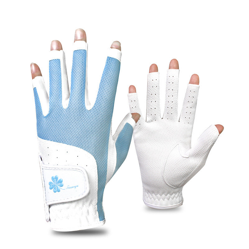 Golf gloves for women Korean style non-slip fingerless gloves half finger touch screen wear-resistant breathable 1 pair