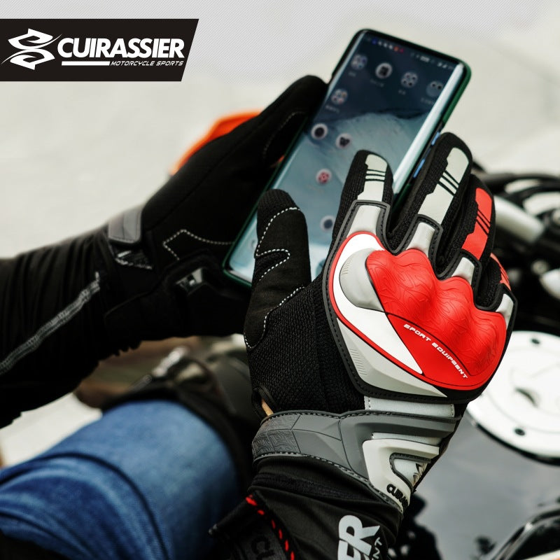 Cross-border Yixiang all-finger off-road summer riding motorcycle long-fingered riding gloves hard shell protective motorcycle gloves