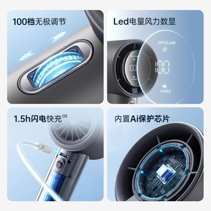 Jisu Pro1S Metal Handheld Small Fan Mini Rechargeable Fan Handheld Portable Office Desktop Fan