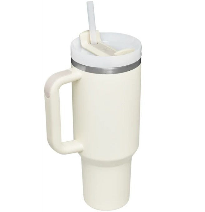 Cross-border car cup 40oz second generation handle cup thermos cup double layer ice cup water cup straw cup logo wholesale