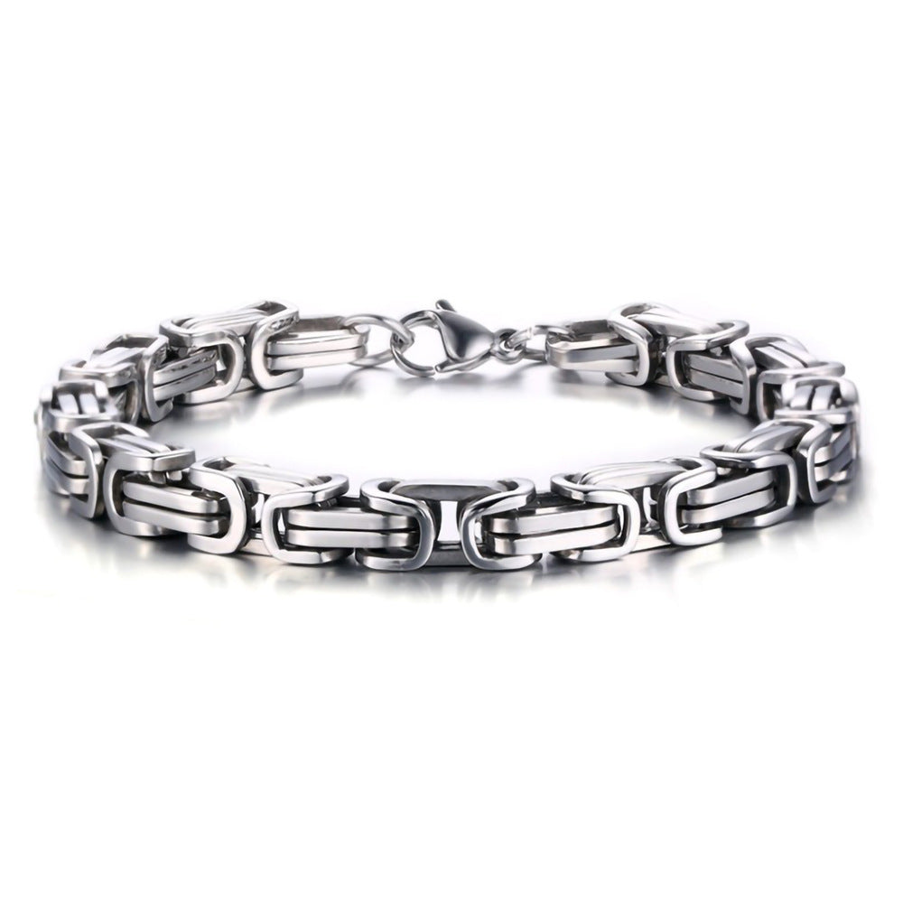 European and American titanium steel emperor chain bracelet stainless steel square buckle color Taigang bracelet handmade motorcycle bracelet wholesale