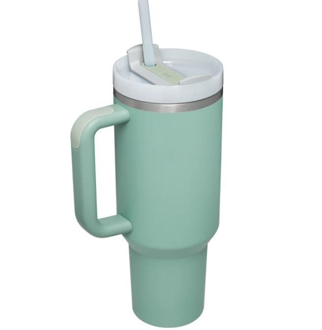 Cross-border car cup 40oz second generation handle cup thermos cup double layer ice cup water cup straw cup logo wholesale