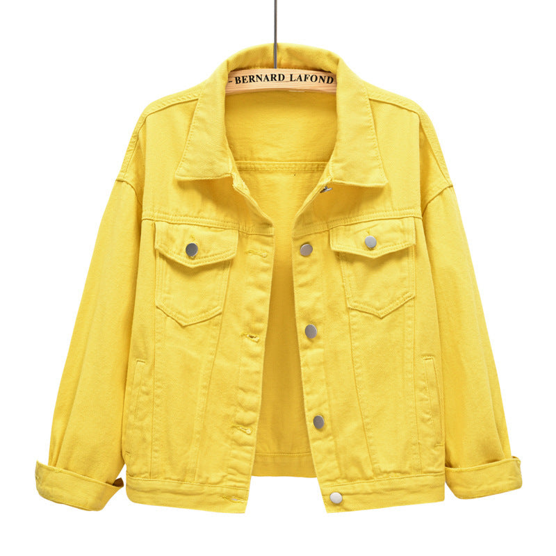 European and American Amazon spring new denim jacket women's short loose long-sleeved jacket casual jacket jacket wholesale
