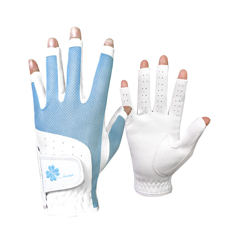 Golf gloves for women Korean style non-slip fingerless gloves half finger touch screen wear-resistant breathable 1 pair