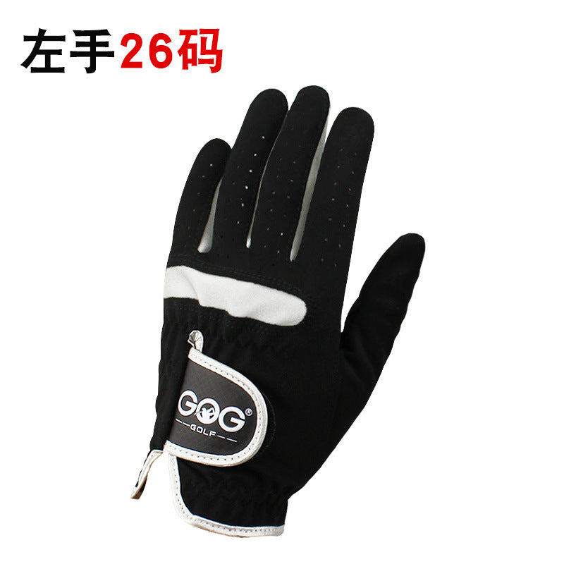 Golf gloves men's microfiber cloth black genuine GOG left and right hand comfortable wear-resistant breathable free shipping