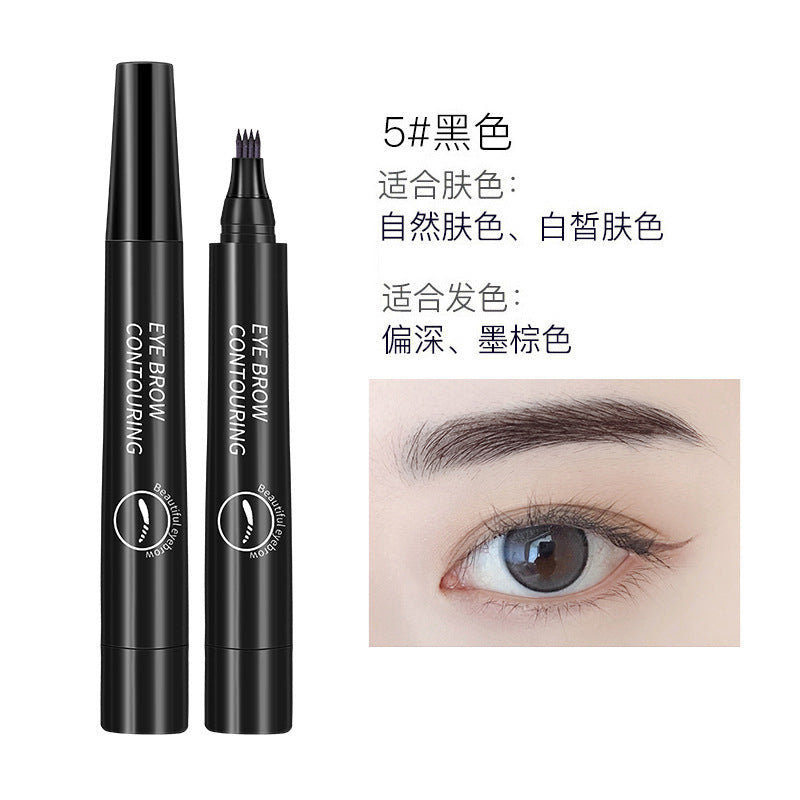 Four-pronged with clear roots, liquid eyebrow pencil, claw eyebrow pencil, liquid eyebrow pencil, waterproof and non-smudged, cross-border
