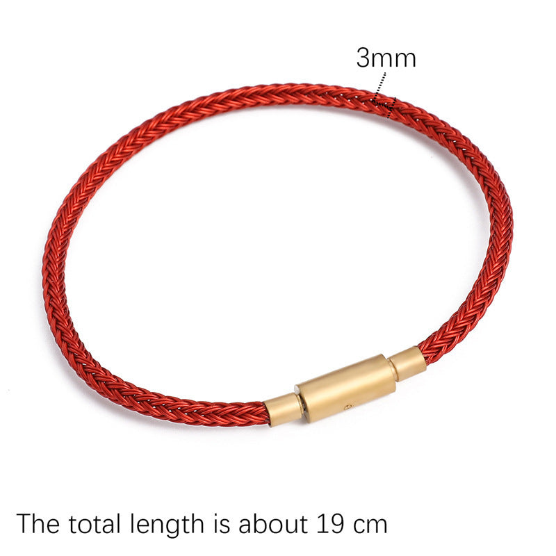 Braided rope bracelet red rope zodiac year fortune handmade DIY bracelet jewelry accessories semi-finished red bracelet