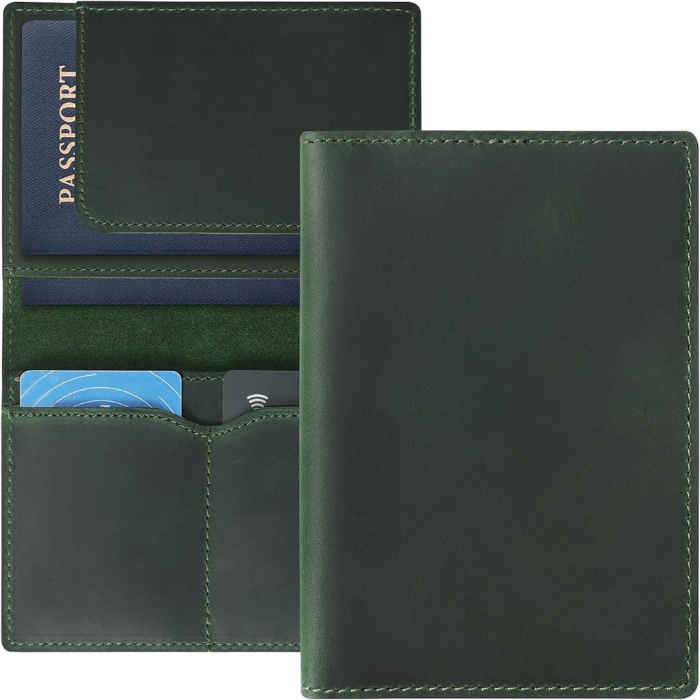 Patriotic Cow Original Top Layer Cowhide Handmade Passport Case Boarding Card Document Bag Storage Book Handmade Genuine Leather Protective Case