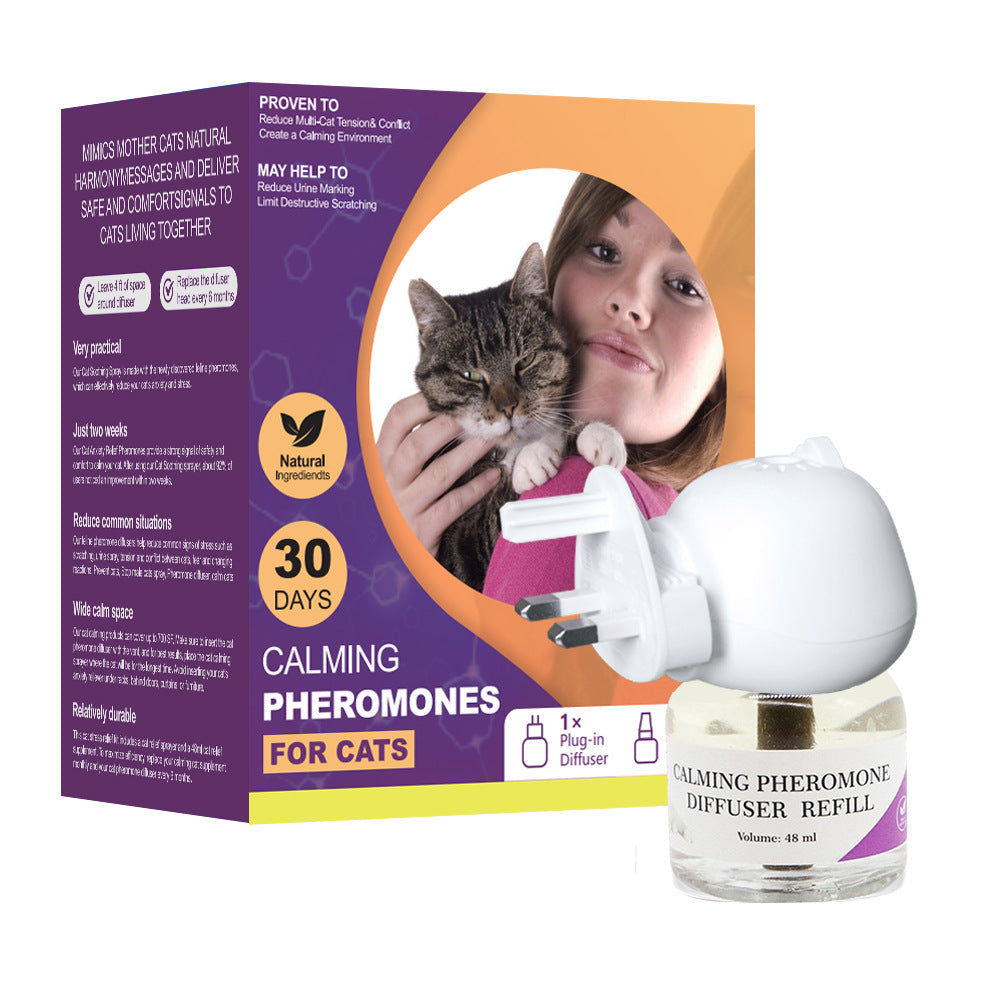 Cross-border cat soothing liquid pet dog emotional soothing restricted area spray replenishing liquid pheromone electric heating diffusion