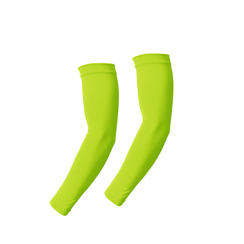 Summer outdoor sun protection sleeves breathable quick-drying cycling arm sleeves night running sports protective gear reflective solid color ice silk sleeves