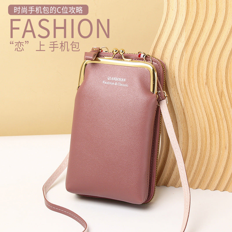 Messenger Bag Mobile Phone Bag Ladies Shoulder Bag Candy Color Mini Small Bag Vertical Ladies Clutch Bag Ladies Long Wallet