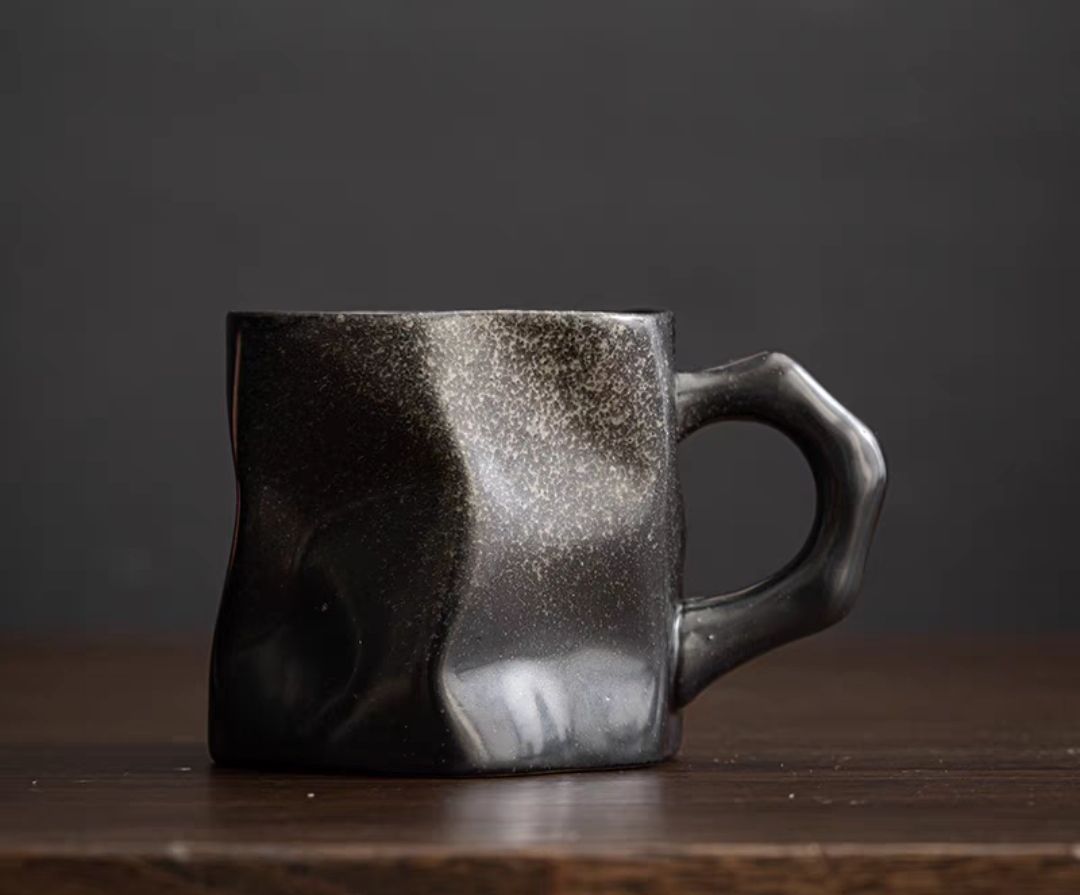 Japanese simple stoneware coffee cup creative kiln mug retro ceramic cup home cup office cup breakfast cup
