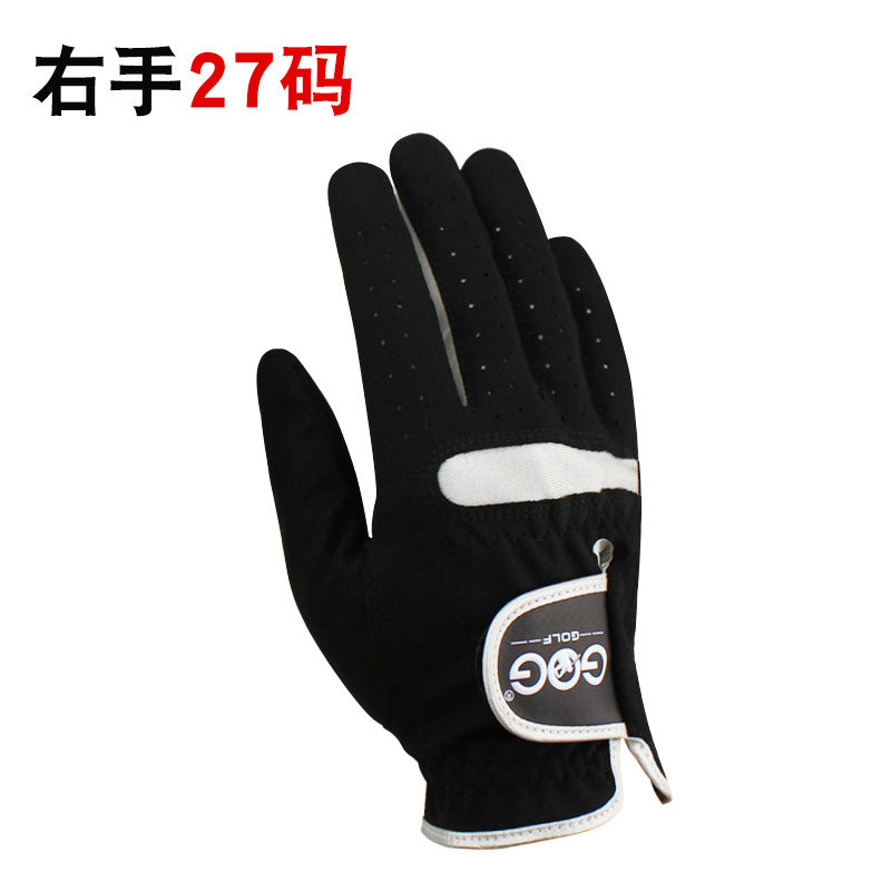 Golf gloves men's microfiber cloth black genuine GOG left and right hand comfortable wear-resistant breathable free shipping