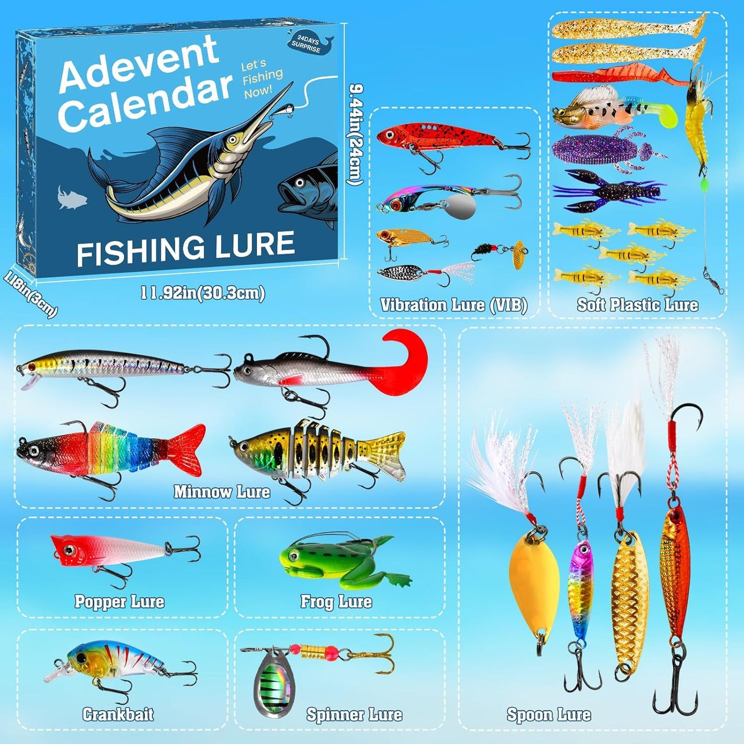 Fishing Advent Calendar Fishing Advent Calendar Christmas Fishing Blind Box Bait Set