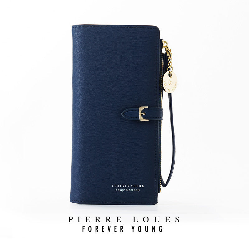 pierre loues new style ladies wallet Korean solid color ladies clutch large capacity ladies wrist bag