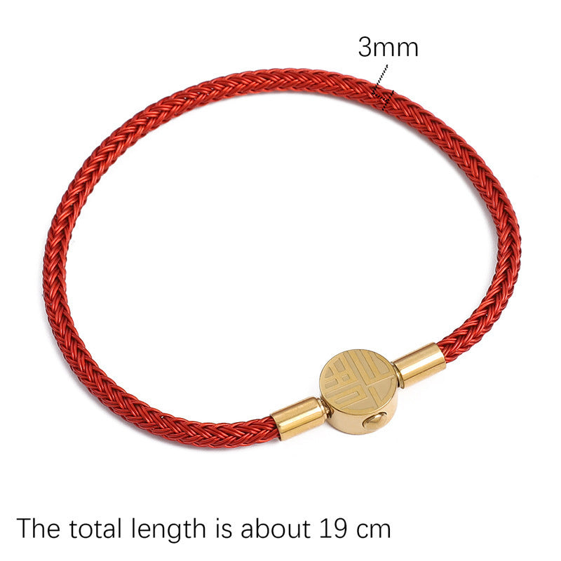 Braided rope bracelet red rope zodiac year fortune handmade DIY bracelet jewelry accessories semi-finished red bracelet