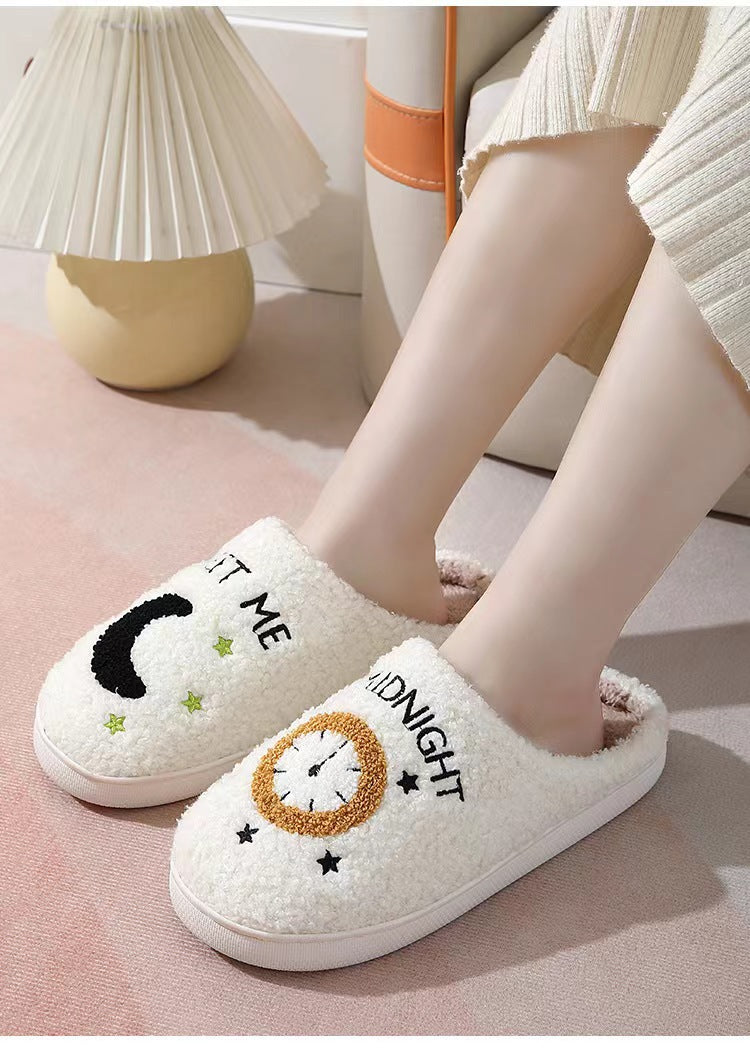 Cross-border popular moon cotton slippers for women wholesale indoor home moon clock couple indoor warmth