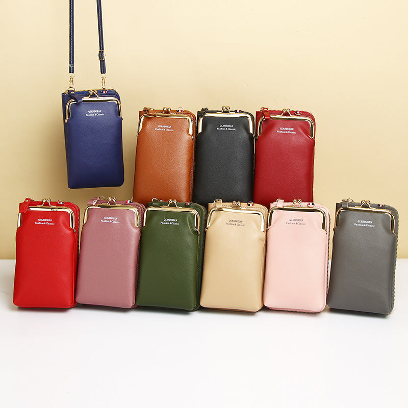 Messenger Bag Mobile Phone Bag Ladies Shoulder Bag Candy Color Mini Small Bag Vertical Ladies Clutch Bag Ladies Long Wallet