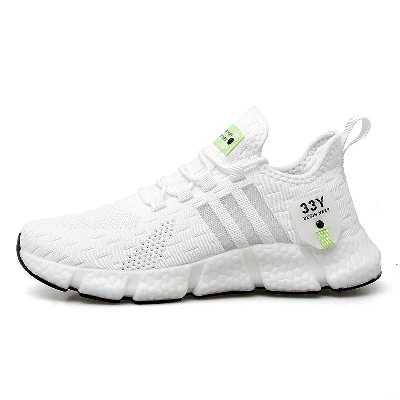 Men's shoes sports shoes summer shoes running shoes flying woven breathable running shoes lightweight mesh men's casual shoes men