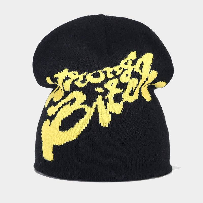 Cross-border European and American new hip-hop letter jacquard knitted hat men and women autumn and winter warm wool hat outdoor trend cold hat