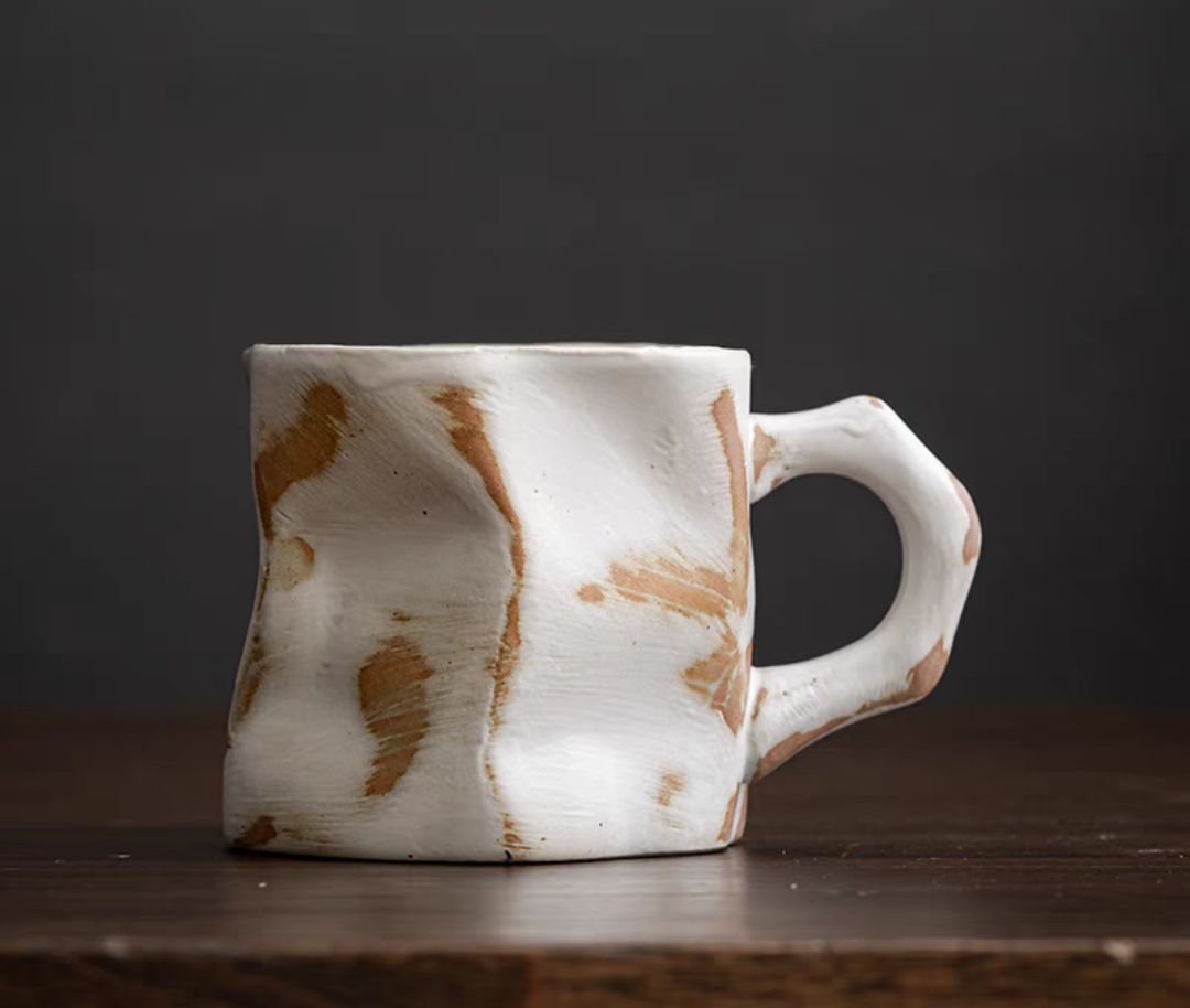Japanese simple stoneware coffee cup creative kiln mug retro ceramic cup home cup office cup breakfast cup