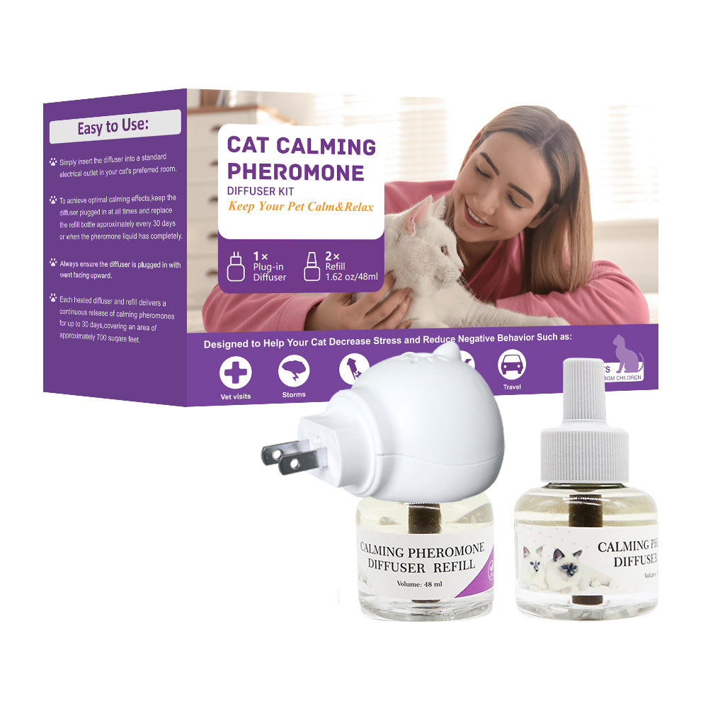 Cross-border cat soothing liquid pet dog emotional soothing restricted area spray replenishing liquid pheromone electric heating diffusion