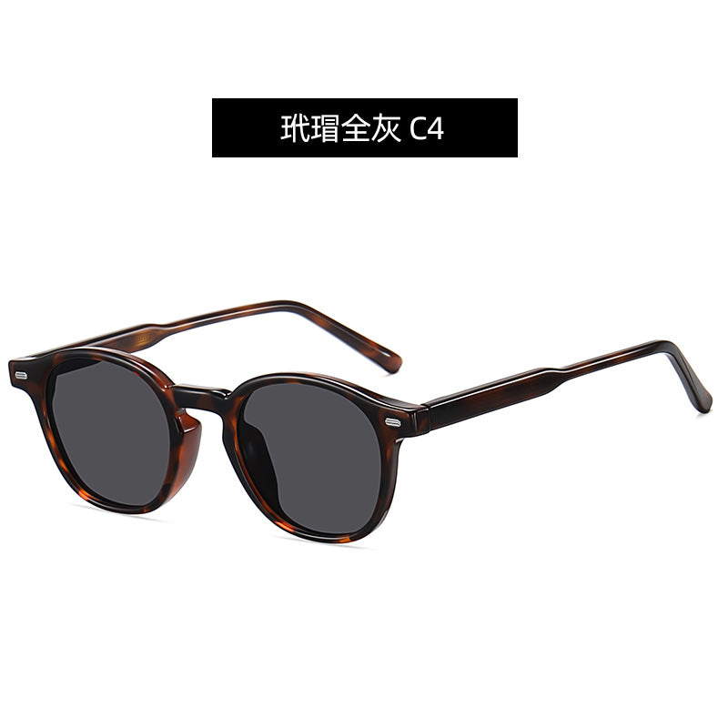 Korean polarized sunglasses women's sunglasses trendy sunglasses ins street shooting TR frame plate pin foot sun glasses