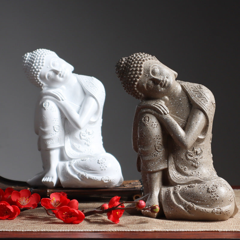 Southeast Asian style colored Buddha statue ornaments resin crafts Thai restaurant imitation bronze sleeping Buddha statue ornaments