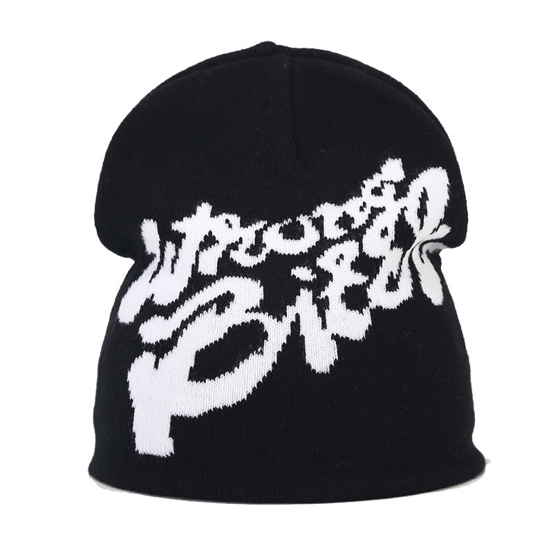 Cross-border European and American new hip-hop letter jacquard knitted hat men and women autumn and winter warm wool hat outdoor trend cold hat