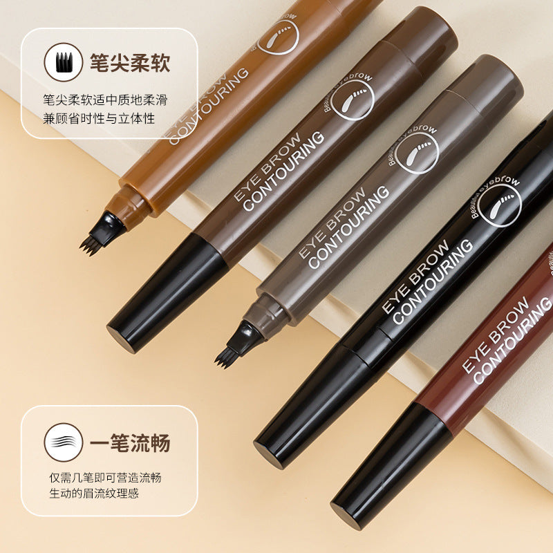 Four-pronged with clear roots, liquid eyebrow pencil, claw eyebrow pencil, liquid eyebrow pencil, waterproof and non-smudged, cross-border
