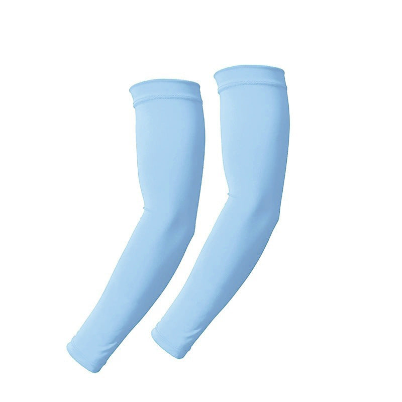 Summer outdoor sun protection sleeves breathable quick-drying cycling arm sleeves night running sports protective gear reflective solid color ice silk sleeves