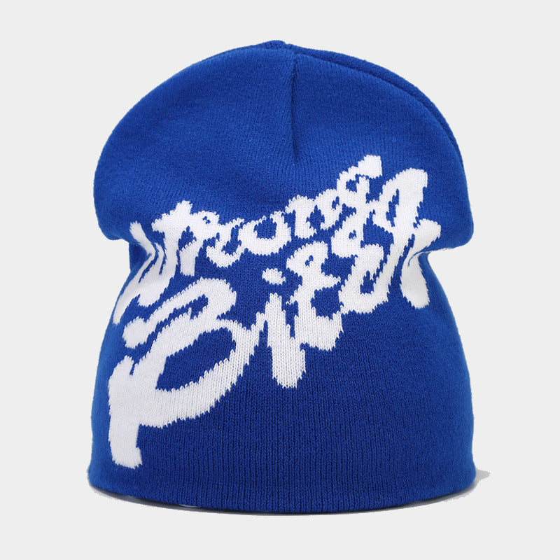 Cross-border European and American new hip-hop letter jacquard knitted hat men and women autumn and winter warm wool hat outdoor trend cold hat