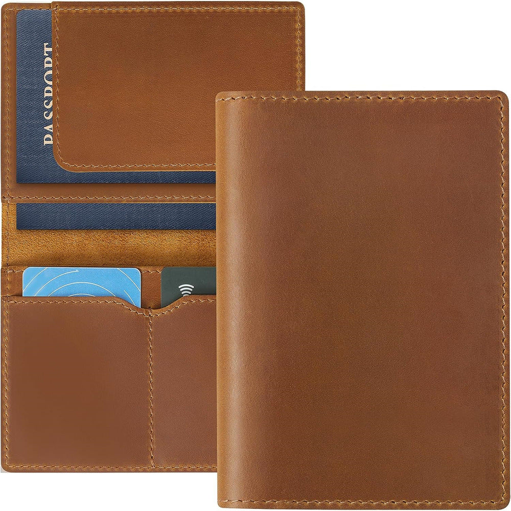 Patriotic Cow Original Top Layer Cowhide Handmade Passport Case Boarding Card Document Bag Storage Book Handmade Genuine Leather Protective Case