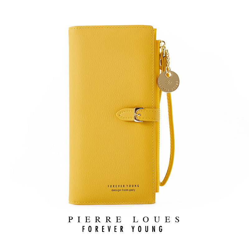 pierre loues new style ladies wallet Korean solid color ladies clutch large capacity ladies wrist bag