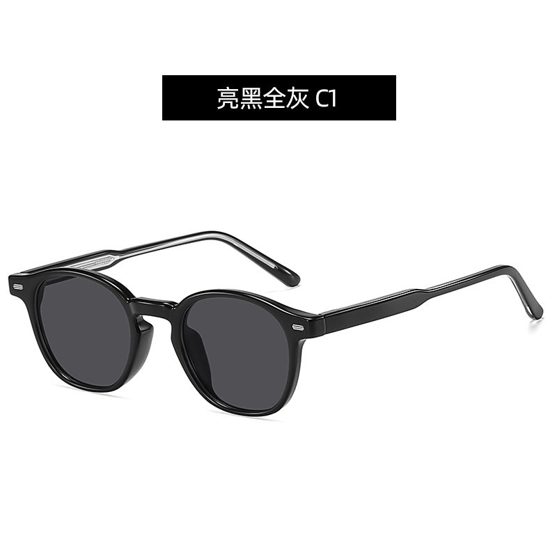 Korean polarized sunglasses women's sunglasses trendy sunglasses ins street shooting TR frame plate pin foot sun glasses