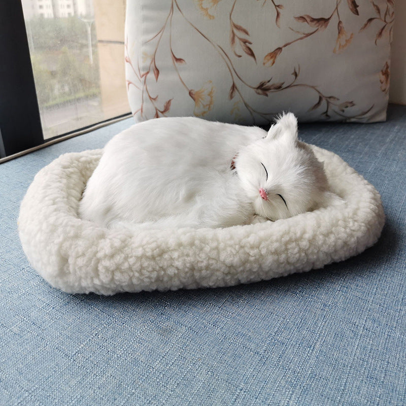 Breathing cat simulation cat model ornaments plush sleeping dog home decoration ornaments photography props crafts