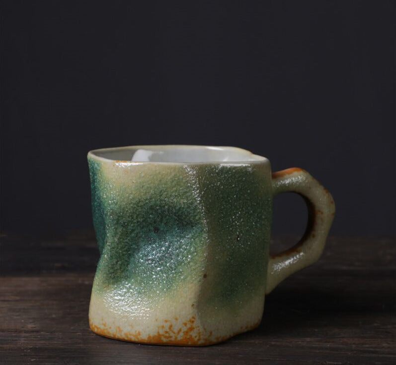 Japanese simple stoneware coffee cup creative kiln mug retro ceramic cup home cup office cup breakfast cup