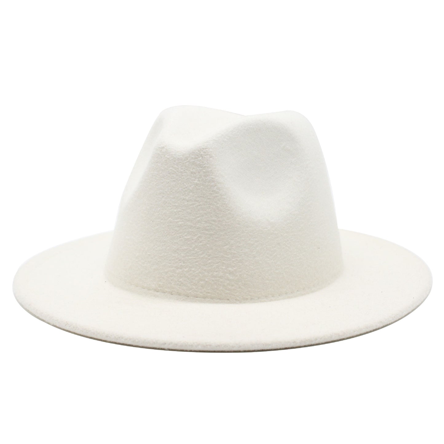Thickened high-quality cross-border solid-color felt hat men and women autumn and winter retro jazz hat European and American 7cm flat brim woolen hat